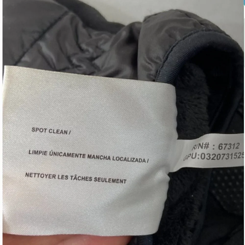 Head windproof fleece-lined black gloves, Small